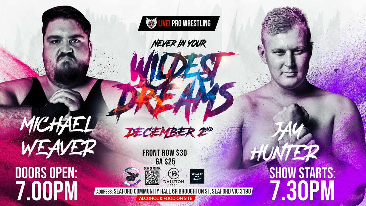 Adrenaline Pro Wrestling (@adrenalinepw) on Twitter photo One of our favourites <a href="/hvysetviolence/">Michael Weaver</a> returns to APW next Saturday night to take on 'The Juggernaut' Jay Hunter.
#APWDre4ms
📅 Saturday 2nd December
🛣️ Seaford Community Centre
🚪7pm
🔔 7.30pm
🎟️ Front Row SOLD OUT. GA $25 + booking fee
➡️ tinyurl.com/46w36zj3 One of our favourites <a href="/hvysetviolence/">Michael Weaver</a> returns to APW next Saturday night to take on 'The Juggernaut' Jay Hunter.
#APWDre4ms
📅 Saturday 2nd December
🛣️ Seaford Community Centre
🚪7pm
🔔 7.30pm
🎟️ Front Row SOLD OUT. GA $25 + booking fee
➡️ tinyurl.com/46w36zj3