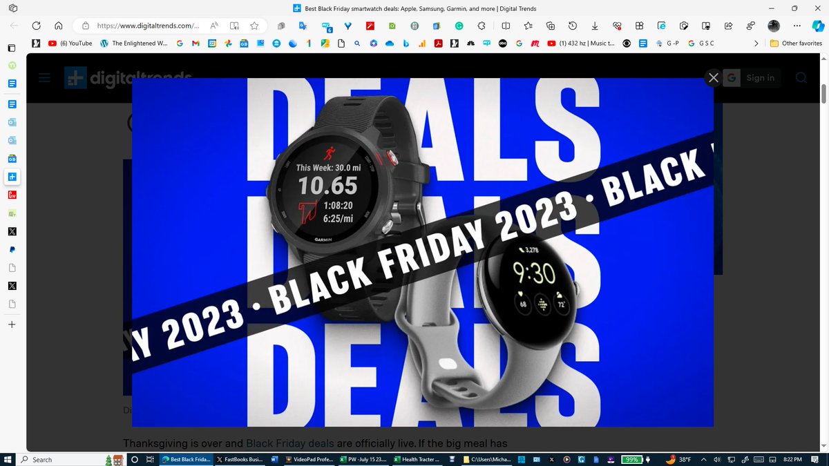 ExcelModels2023's tweet photo. Best Black Friday smartwatch deals: Apple, Samsung, Garmin, and more - Digital Trends 
Download a FREE 5-Day Demo of the FastBooks Health and Exercise Tracker Excel Model. My Average Steps per Day over the past 915 days is 10,328 equalling 4.89 miles per day. I have been recording my steps, miles, and eight other health statistics on my FastBooks Health and Exercise Tracker Excel Model using data taken from my $50 Fitbit watch. This same data is offered on any Apple, Pixel, or Google watch. You can also use other similar data. This unique long-term ‘fitness feedback tool’ on one page provides over 50 useful statistics. 

All FastBooks.Solution Business and Personal Excel Models are a great way to improve your Excel Skills. By unprotecting the sheet tabs, you can make changes to the models, change the statistics collected, add new sheet tabs for example, or review the formulas that created the over 50 Statistics provided in the model.

All the other cells in the model are locked except the cells in the 10 columns using red font numbering on row 3 that are designed to enter the daily exercise and health data from any smartwatch, which can be changed by simply unprotecting the model.

Click on the link below to download a FREE 5-Day Demo of the FastBooks Health Tracker Excel Model.

All FastBooks.Solution Business and Personal Excel models are designed to be downloaded only on a computer having a licensed copy of Microsoft Excel. If you do not use Excel now is a good time to start. Excel is mathematics in every science. If you don't have Excel on your computer, go to any public library. If you want to gain or enhance your Excel skills, here is your free opportunity. Any health statistic that calculating an Average, Highest, and Lowest number is useful can be used to replace 5 of the 10 statistics input columns provided. 

The file will open in viewing mode. The Excel file contains two sheet tabs, name Example, and 5 Day Free Demo. The Example sheet tab is protected, so the only thing you can do is use the ‘up down scroll bar’ to gain an appreciation for the simple design of this easy-to-use Excel model. The Excel Zoom setting under ‘view’ will most likely have to be adjusted to fit your computer screen. Excel should be set in the Full-screen mode to be viewed as displayed in this posting on your computer.

https://t.co/6erSM964cY

The FastBooks Health and Exercise Tracker Excel Model can be purchased for $15 plus sales tax using the PayPal link below.

https://t.co/Ke7568N1XT

Accepts PayPal and all debit and credit cards and the card purchases are covered by PayPal Purchase Protection.

After Purchase, you will receive the Health and Exercise Tracker Excel Model by email from ExcelModels2023@outlook.com with instructions and other information within 24 hours from the time of purchase.

https://t.co/b8qZdkaVs6 via @GoogleNews
