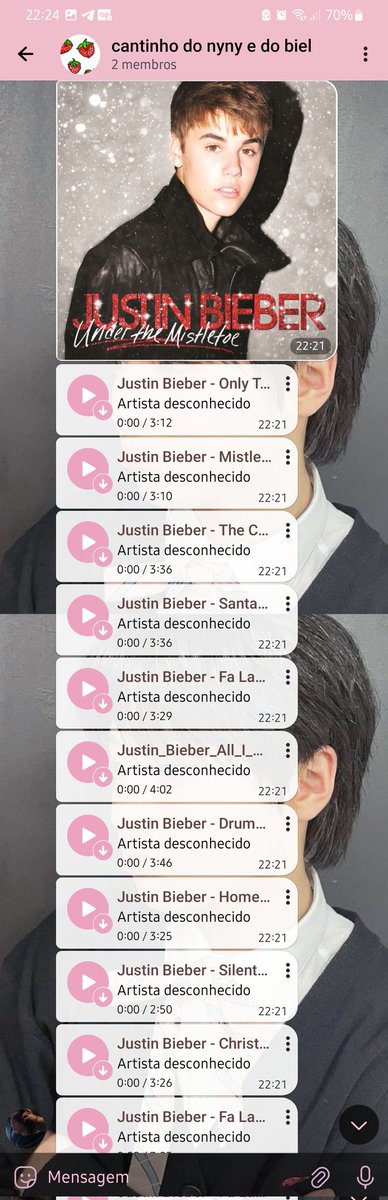 GABRIEL ME MANDOU O ÁLBUM DO JUSTIN BIEBER DE NATAL SÓ PQ EU FALEI QUE NUNCA OUVI E NÃO GOSTO DELE, vou me matar