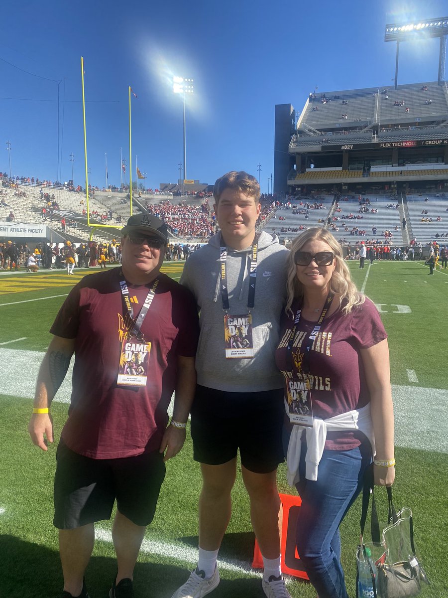 Thanks <a href="/CoachTuitele/">Saga Tuitele</a> for the invite today.  We had a great time watching <a href="/ASUFootball/">Sun Devil Football</a> 🔱🔱🔱
<a href="/KennyDillingham/">Coach Dillingham</a> <a href="/CoachRoyLopez/">Roy Lopez</a> <a href="/RonTBAOL/">Ron Sowers</a> <a href="/CoachPerrone/">Coach Perrone (My Recruits)</a>