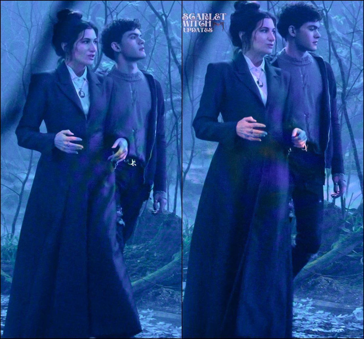 Kathryn Hahn and Joe Locke behind the scenes of ‘AGATHA: DARKHOLD DIARIES’