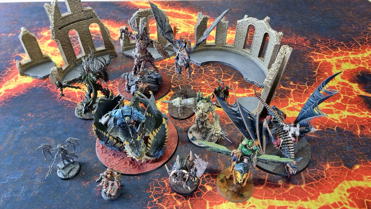 MeasuredGaming_'s tweet photo. Measured Gaming Club Championships for 2023 is done and dusted! Congratulations to @JoelMcGrathMG on winning with his Stormcast!

Here are some snaps of all the generals entering the showdowns!

@greenraiderz21 won 2-1 bracket with Morathi, while @vlossr won the 1-2 with Kragnos! https://t.co/PE1klLV5LZ