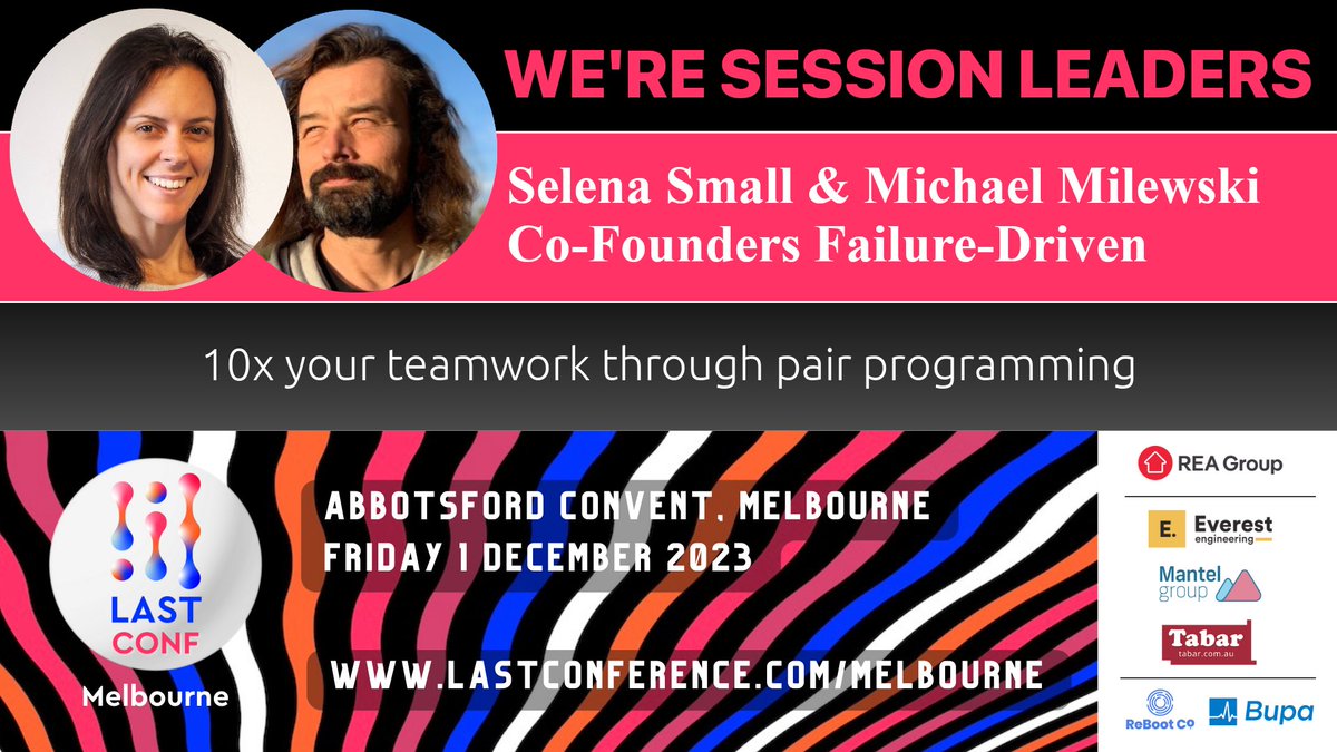 Michael Milewski (@saramic) on Twitter photo one more conference to wrap up 2023 <a href="/LASTconf/">LAST Conference & The LAST Club</a> , will be talking #pairprogramming with <a href="/selenasmall88/">Selena Small @DDDmelb 🇦🇺</a> , I think a few tickets still available clubhouse.lastconference.com/lastmel23/ - hope to see you there this Friday 1st Dec, Abbotsford Melbourne one more conference to wrap up 2023 <a href="/LASTconf/">LAST Conference & The LAST Club</a> , will be talking #pairprogramming with <a href="/selenasmall88/">Selena Small @DDDmelb 🇦🇺</a> , I think a few tickets still available clubhouse.lastconference.com/lastmel23/ - hope to see you there this Friday 1st Dec, Abbotsford Melbourne