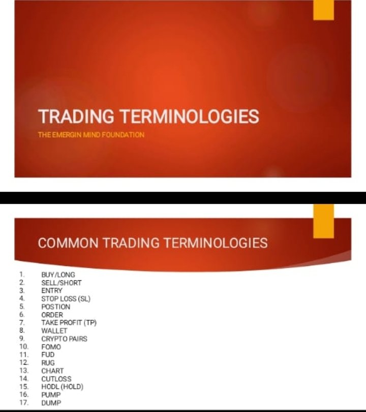 In my third week of lecture @Tem_Foundation. We were thought trading terminology and some trading terminologies was listed and explained to us #Trending #web3 #webdevelopment