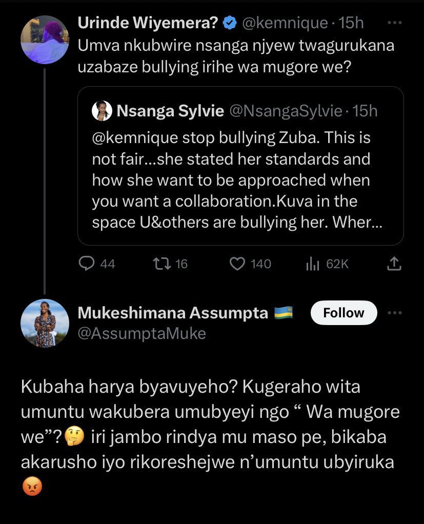 Troll_in_Rwanda's tweet photo. None se ubwo tuzajye tubita ngo iki? Abakambwekazi?
#Assumpta yigire hino atubwire tutazongera kubashingaho🙆🏽♀️🙆🏽♀️🥱🥱🥱🥱 https://t.co/bjAq6LUiCc