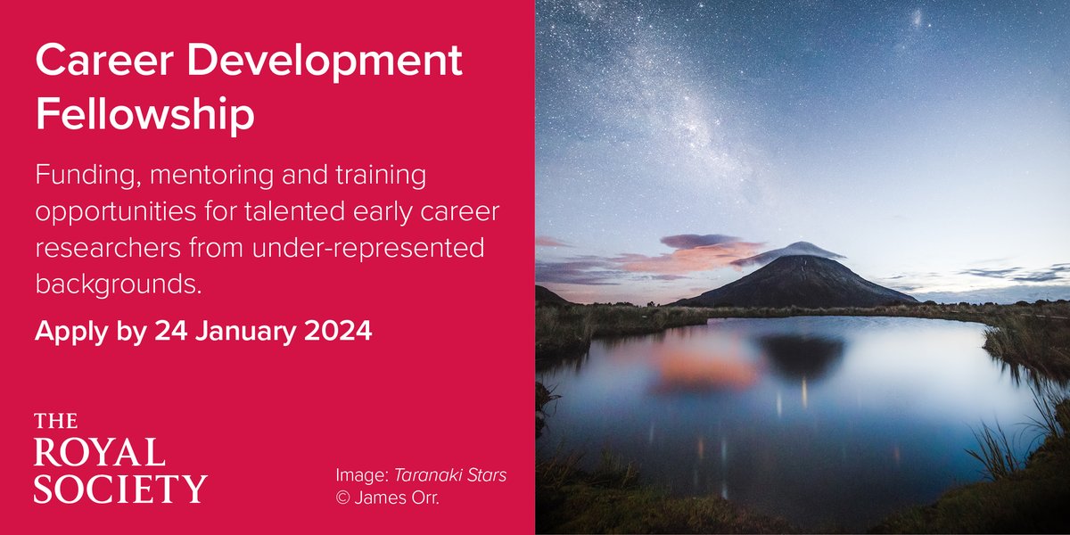 The Career Development Fellowships are now open for applications. The scheme aims to support talented early-career scientists from underrepresented groups, beginning as a pilot with researchers from Black heritage backgrounds: royalsociety.org/grants-schemes… #RSGrants