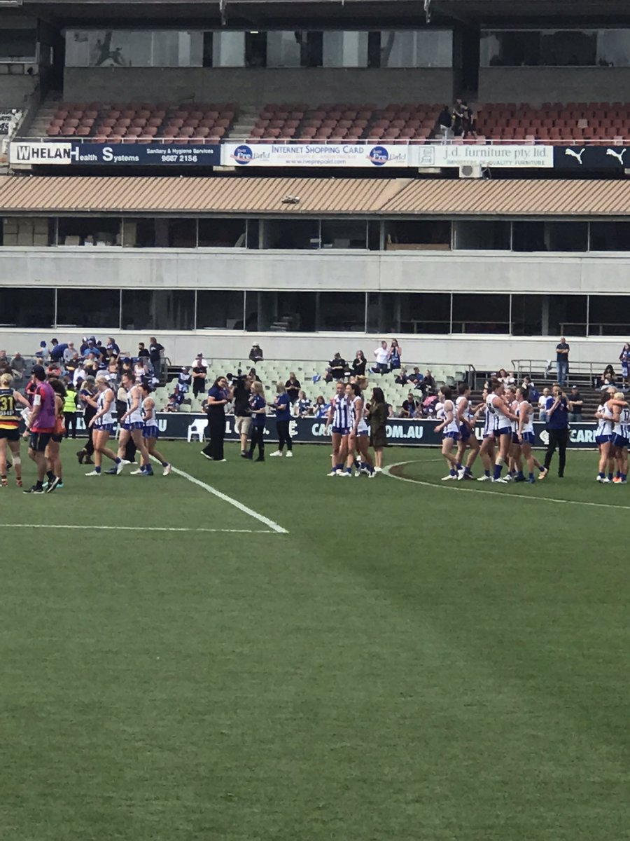 Maursmc's tweet photo. Great win today #Kangas #JustYouWaitAndSee #AFLWRoosCrows https://t.co/XYQxnrgznv