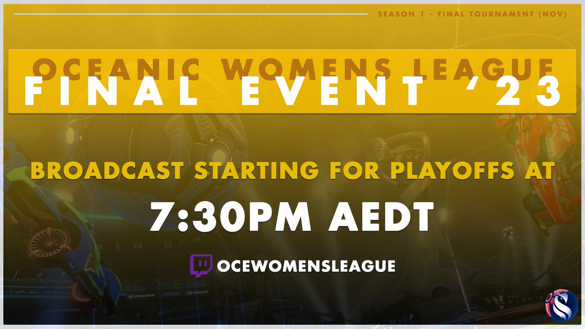 Our last Tournament for 2023 and for OWL Season 1! 

Broadcast will start at 7:30pm AEDT. Get ready for the most anticipated tournament for the year!

📷 twitch.tv/ocewomensleague