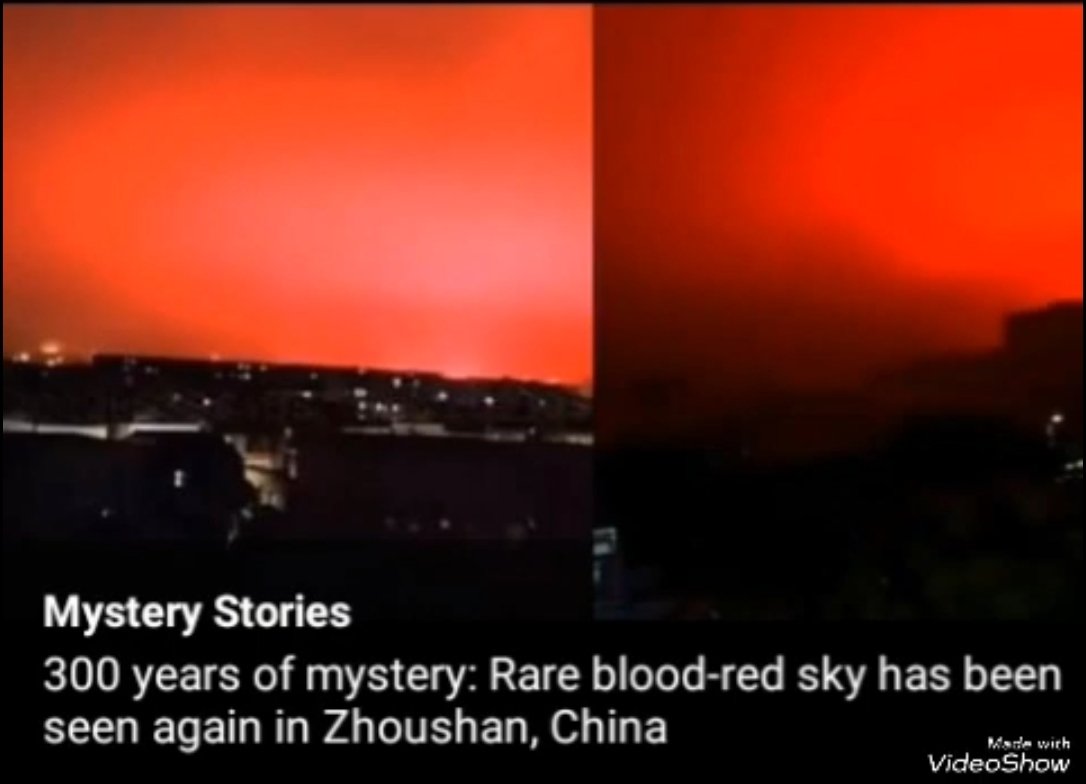 DemiPotvin's tweet image. Red skies witnessed and filmed again in China. I wonder if they have their own @elonmusk launching rockets lol #POLESHIFT #TWOSUNS #THREESUNS #NIBIRU #WERISENOW