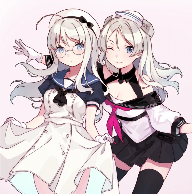 お題箱から、ヘイウッドとジャベリンの服交換 #艦これ