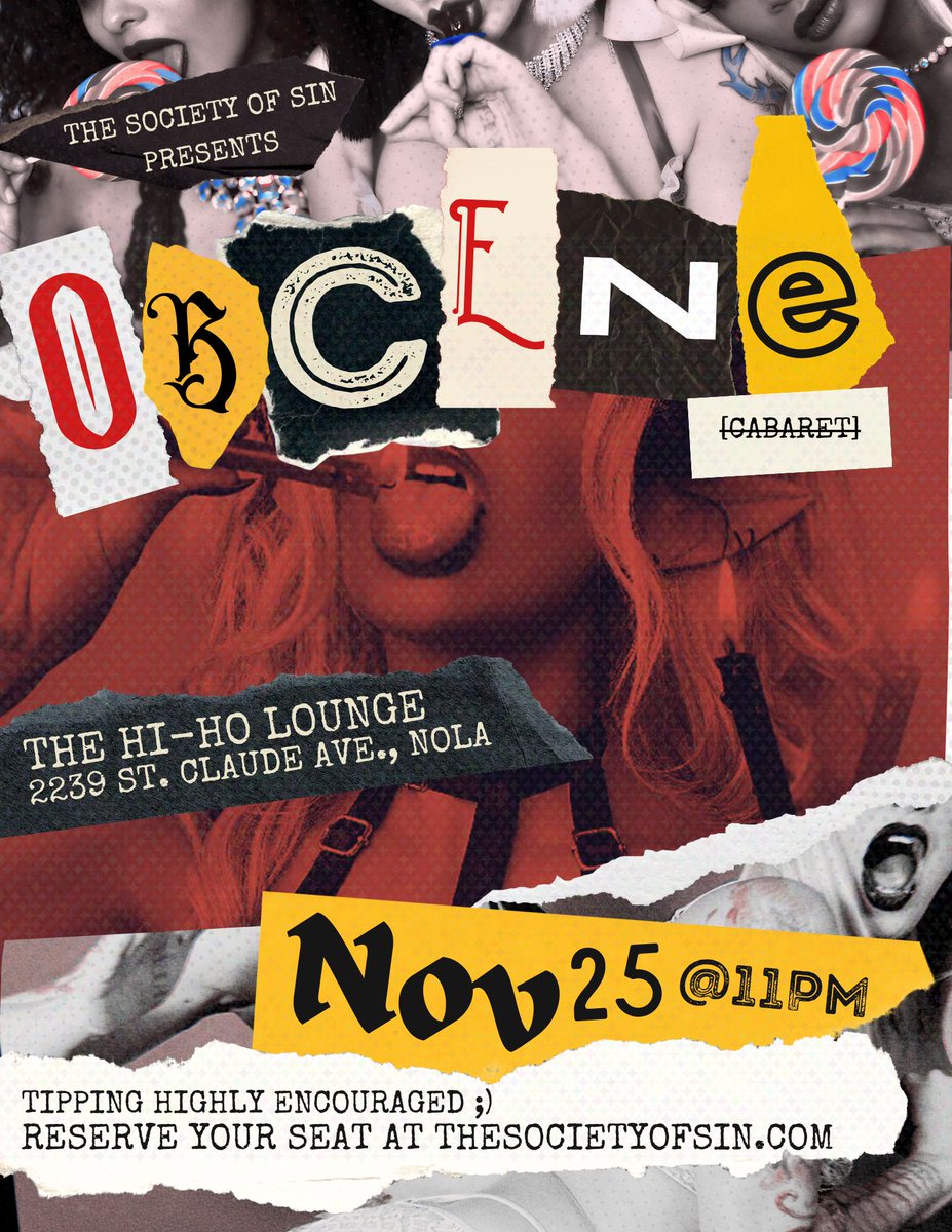 2nite we're getting OBSCENE @ hiho @ 11p ;p
u def wanna b there <3
tix: thesocietyofsin.com