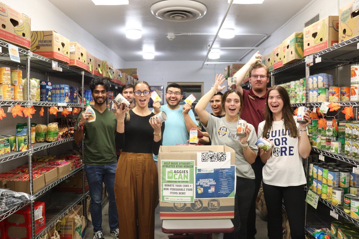 The12thCanTAMU's tweet photo. To kickstart off the holiday season of thankfulness and giving, we would like to express our sincerest Thank You to the students, staff, and supporters of AggiesCAN for their partnership and dedication to BTHO Hunger!
#bthohunger #12thcan #tamu #foodinsecurity #aggiescan https://t.co/67KZYk1keH
