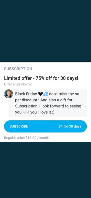 Black Friday 🖤 on my Onlyfans till 30 of November, don&rsquo;t miss ! Just 4$! Price of coffee ☕️  It&rsquo;s 75%