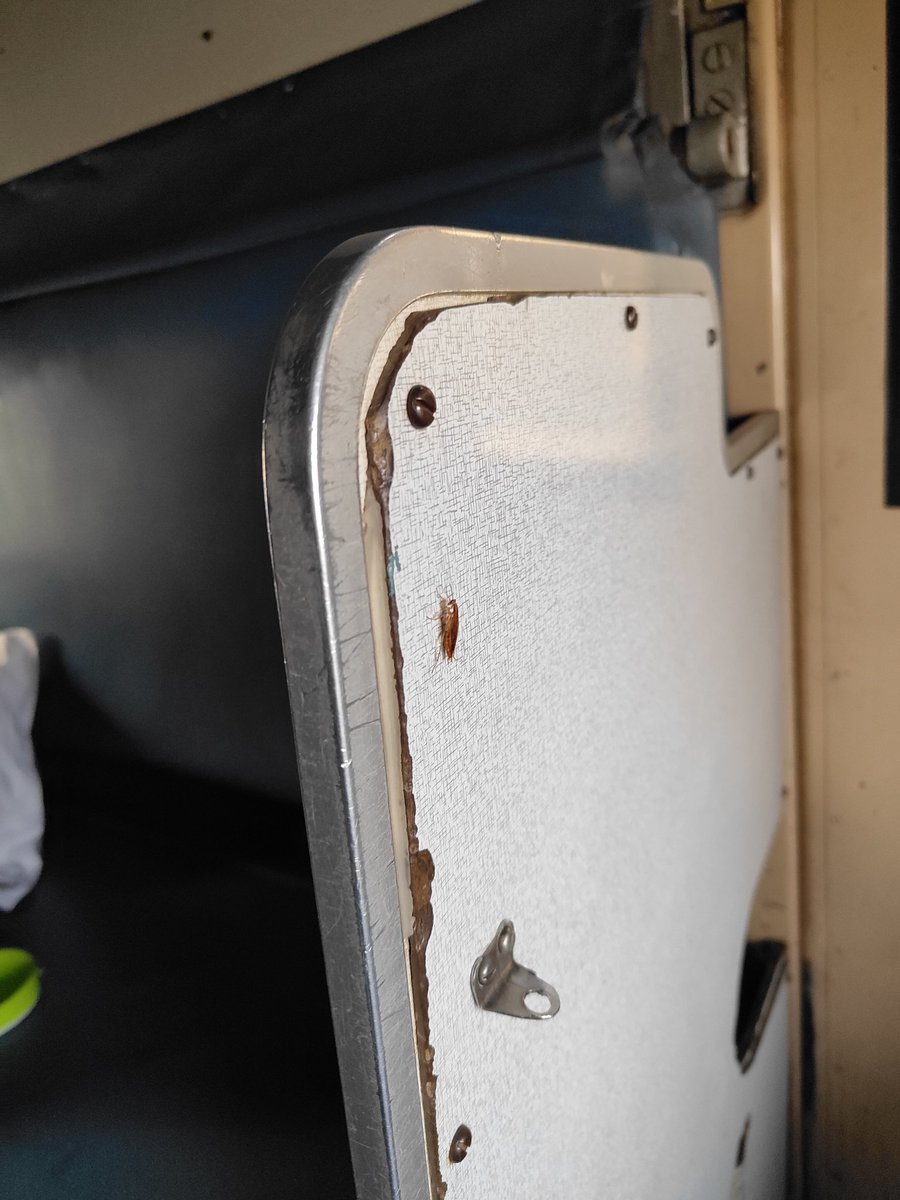 niharsworld's tweet photo. 🪳 in 3 AC 17319 huballi Hyderabad express. @IndianRailMedia @indianrail @IndianRailUsers https://t.co/i7JeAPAU3j
