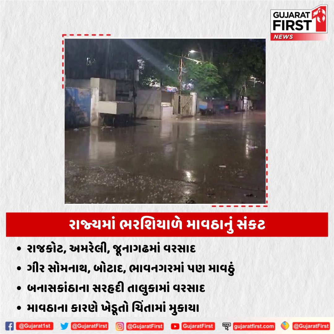 રાજ્યમાં ભરશિયાળે માવઠાના કારણે ખેડૂતો ચિંતામાં મુકાયા

#Gujarat #unseasonalrains #Winter2023 #RainForecaste #GujaratWeather #GujaratFirst