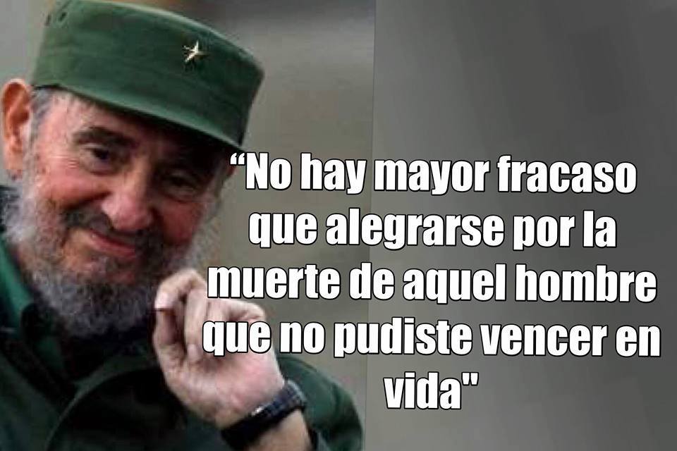 Recordatorio para ciertos odiadores que han destilado su bilis hoy... #FidelVive #Cuba #FidelPorSiempre #CDRCuba