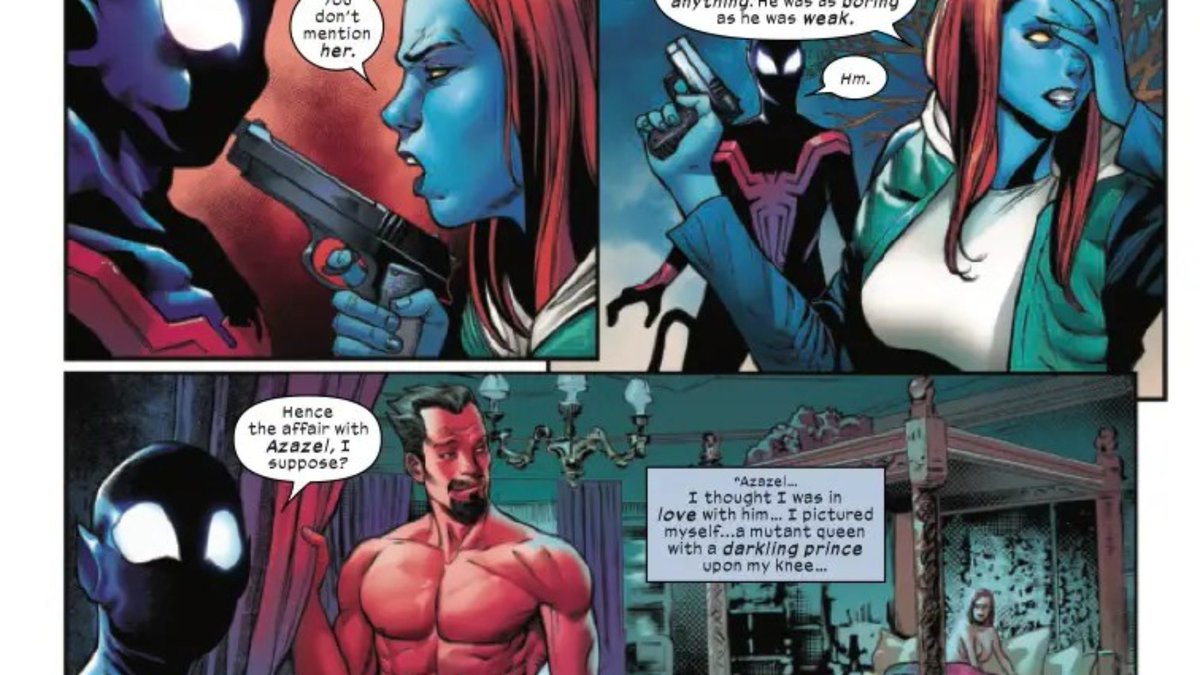 Uncover the truth in X-Men Blue: Origins #1! Nightcrawler's past and  Mystique's secrets laid bare this Wednesday. #XMenBlue #NightcrawlerOrigins  #MarvelComics 🔗 https://t.co/Jc2NbGZqSk, image size:1200x675