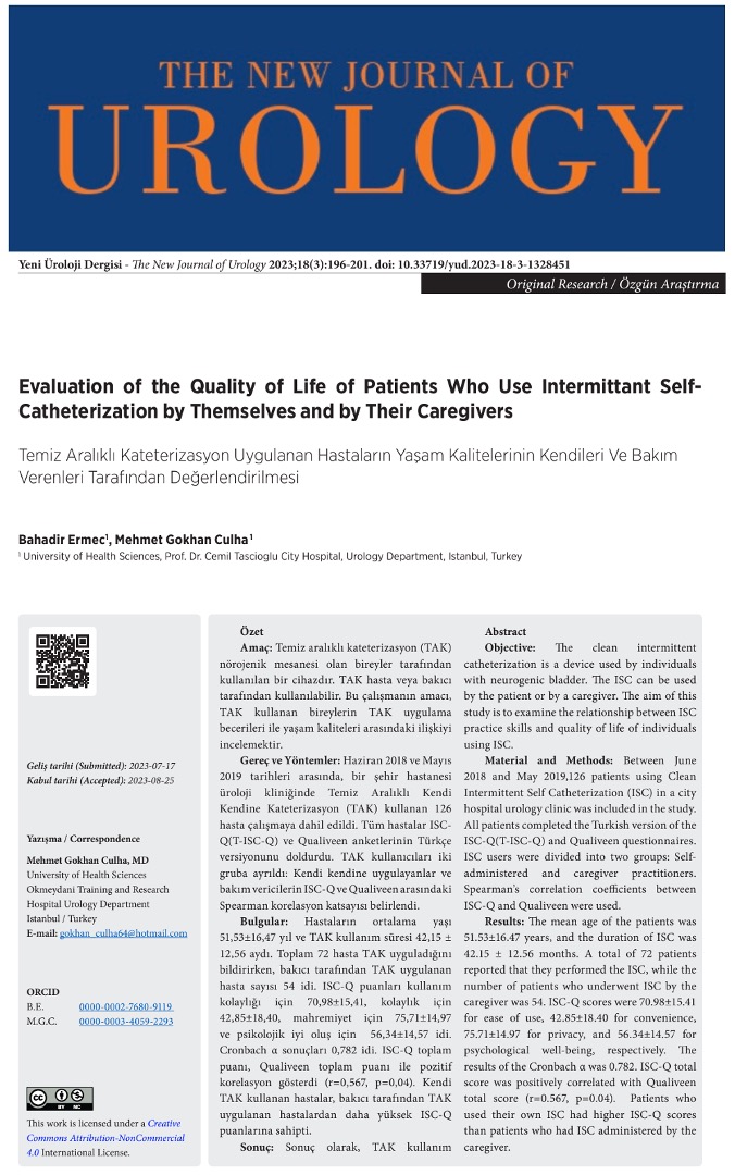 The New Journal of Urology (@new_urology) on Twitter photo Effect of the Intermittent Self Catheterization (ISC) on Convenience and Psychological Well-being of the Patients by <a href="/ErmecBahadir/">BAHADIR</a> and <a href="/gkhnclha/">gökhan çulha</a> #neurogenicbladder #incontinence <a href="/avrasyauroonko/">Eurasian Uro-oncological Association</a>
#urology dergipark.org.tr/tr/pub/yud/iss… Effect of the Intermittent Self Catheterization (ISC) on Convenience and Psychological Well-being of the Patients by <a href="/ErmecBahadir/">BAHADIR</a> and <a href="/gkhnclha/">gökhan çulha</a> #neurogenicbladder #incontinence <a href="/avrasyauroonko/">Eurasian Uro-oncological Association</a>
#urology dergipark.org.tr/tr/pub/yud/iss…