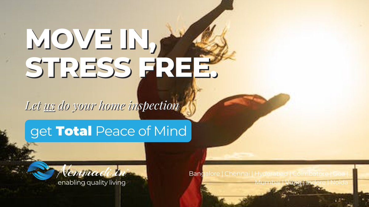 nemmadi_in's tweet image. 𝗗𝗶𝘀𝗰𝗼𝘃𝗲𝗿 𝘆𝗼𝘂𝗿 𝗵𝗼𝗺𝗲'𝘀 𝗵𝗶𝗱𝗱𝗲𝗻 𝘀𝗲𝗰𝗿𝗲𝘁𝘀. Nemmadi.in  🕵️‍♂️🔍 
Book Your Home Inspection Now: nemmadi.in/affordable-hom…

#HomeInspectionExperts  #bangalore #chennai #hyderabad #vizag #goa #indore #mumbai #coimbatore #noidacity