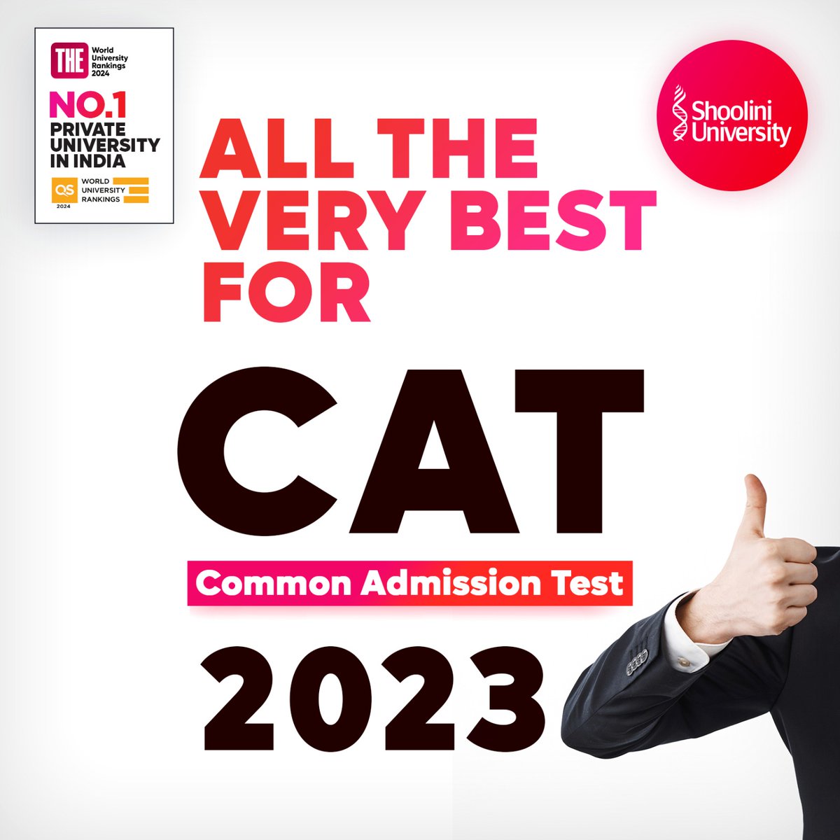 ShooliniUniv's tweet image. To all the students appearing for the CAT exam,
Take a deep breath, trust your preparation &amp;amp; conquer each question with confidence.
You&apos;ve got this! 🫶🏼

#CATExam #BelieveAndAchieve #CommonAdmissionTest #CAT #CA2023 #admissiontest #allthebest #shooliniuniversity #shoolini #mba