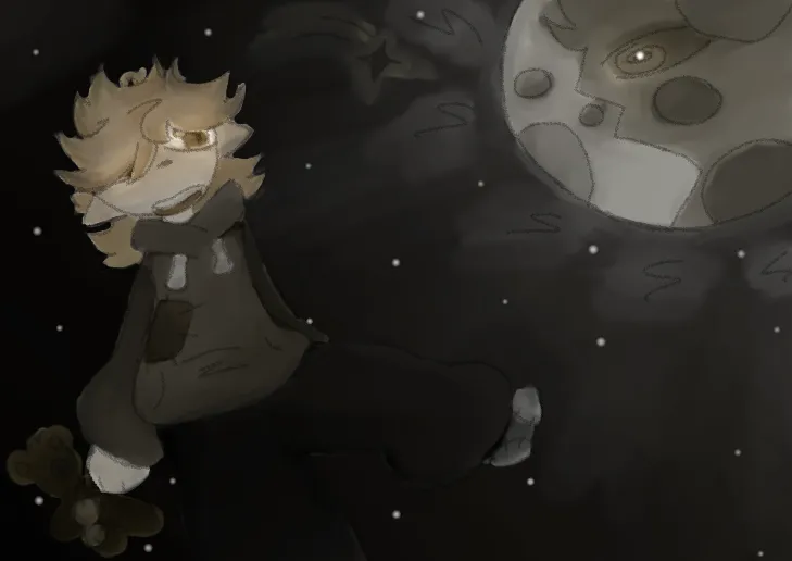 CatsInAFish's tweet photo. my oc Terry and the moon person :) https://t.co/JHA9YuJLmD