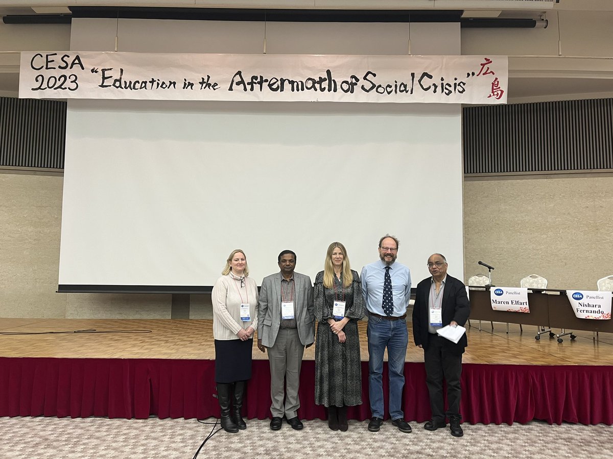 A huge honour to participate in this <a href="/CESA2023Japan/">CESA2023</a> plenary panel on ‘Crisis? What Crisis? International Organisations, Crisis Narratives and Education Policy Debate’ with Profs. Fazal Rizvi, Nishara  Fernanado, Maren Elfert &amp; Ed Vickers.