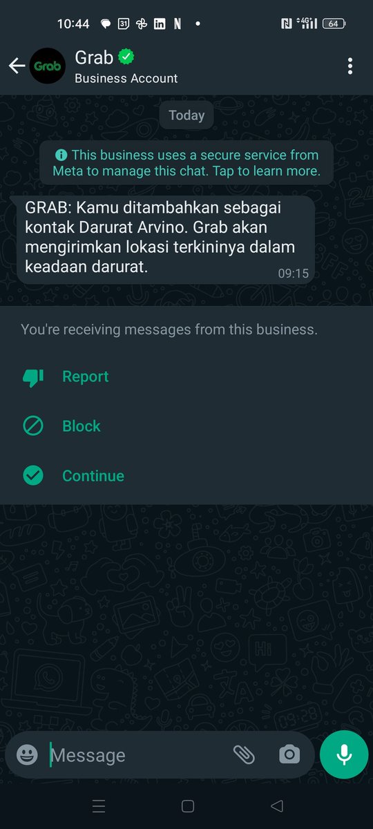 savanreliga's tweet photo. @GrabID Tolong, kontak saya disalahgunakan sama orang tak dikenal, menjadikan saya kontak daruratnya. Tolong ditindak lanjuti https://t.co/N8dLTGqRVz