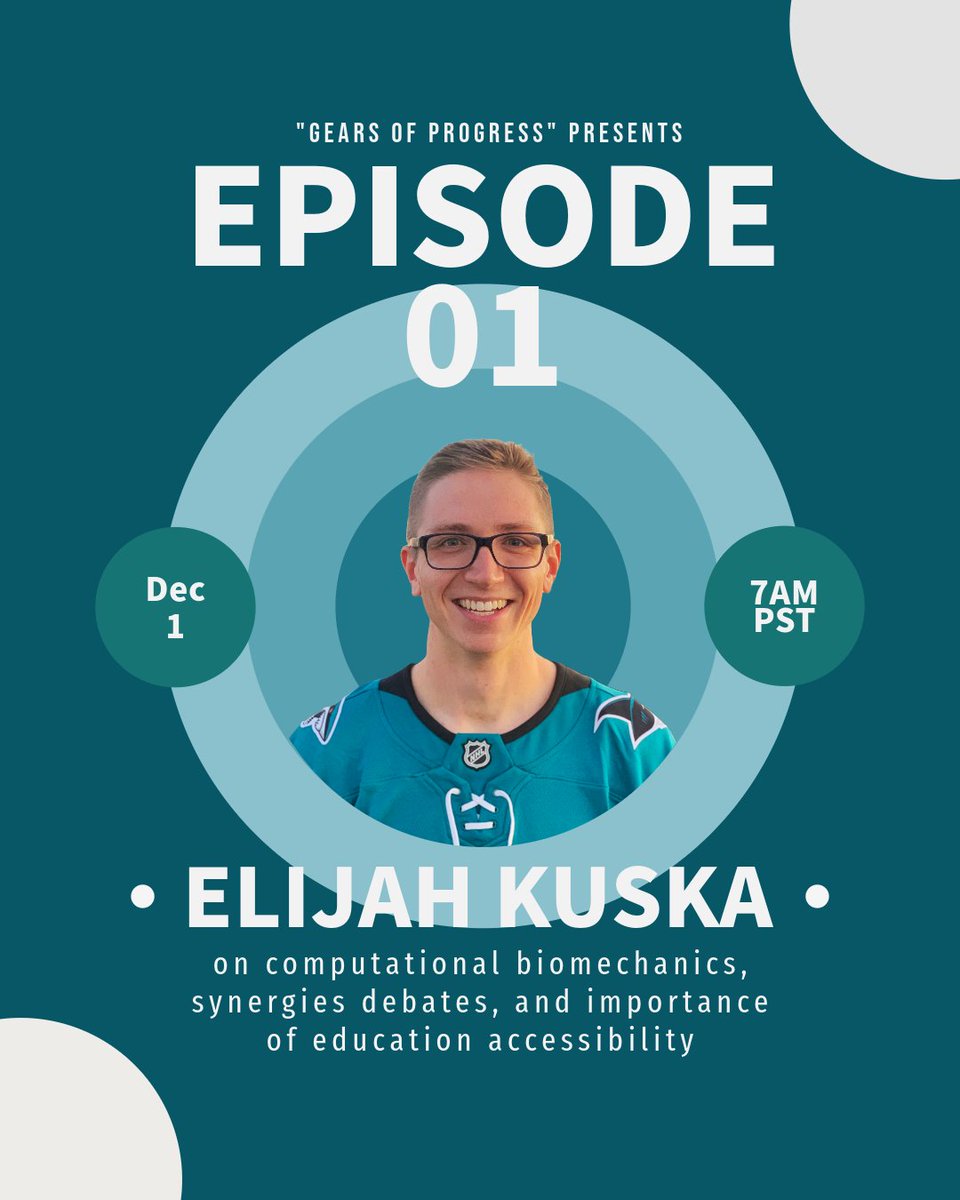 GearsOfProgress's tweet photo. 📻Tune in this Friday December 1st to listen to the very first 1⃣ episode of "Gears of Progress" with Dr. Elijah Kuska on wonders of computational biomechanics, synergies debates, and importance of education accessibility. https://t.co/MTGGdkwSyP