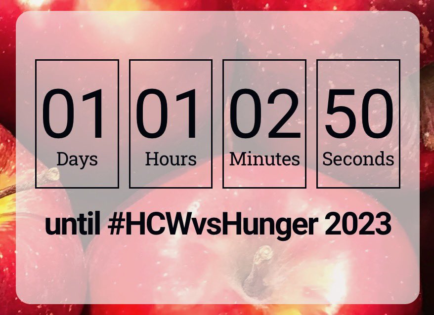 Get ready…..🍎 #HCWvsHunger2023