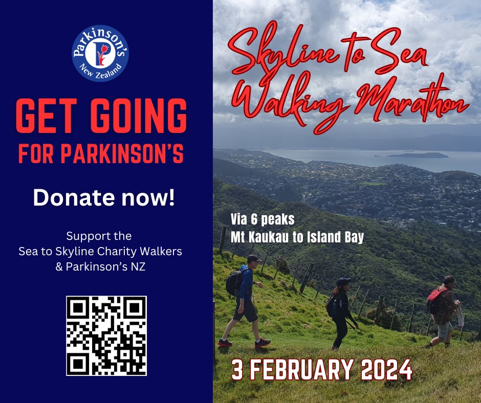 About 40 of us will walk 42km in a day around the Wellington hills next February- raising money for <a href="/parkinsonsnz/">Parkinson's NZ</a> Training is in full swing. This will not be a walk in the park. Show support for the cause and give us a boost by donating and sharing. #yopd #ParkinsonsAwareness