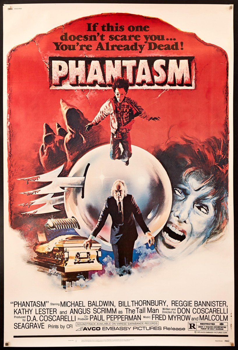 #watched PHANTASM (1979)

I'm struck by how much this film vibes like an Italian horror movie, with its dreamy, disjointed storytelling, Goblin-esque score, and surreal set pieces. 

I dig the Phantasm cinematic universe as much as any of the more well known #horror franchises.