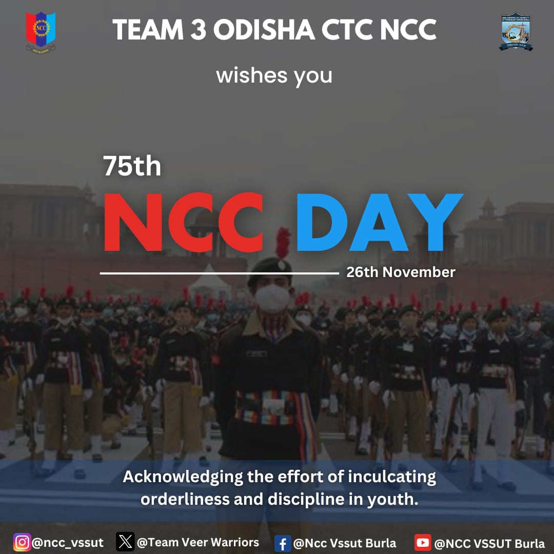 veerwarriors's tweet photo. Team 3 Odisha CTC marks 75 years of NCC Raising Day with pride, unity, and a legacy of service to the nation. Here's to many more years of commitment and excellence! https://t.co/cyyqXY3iRm