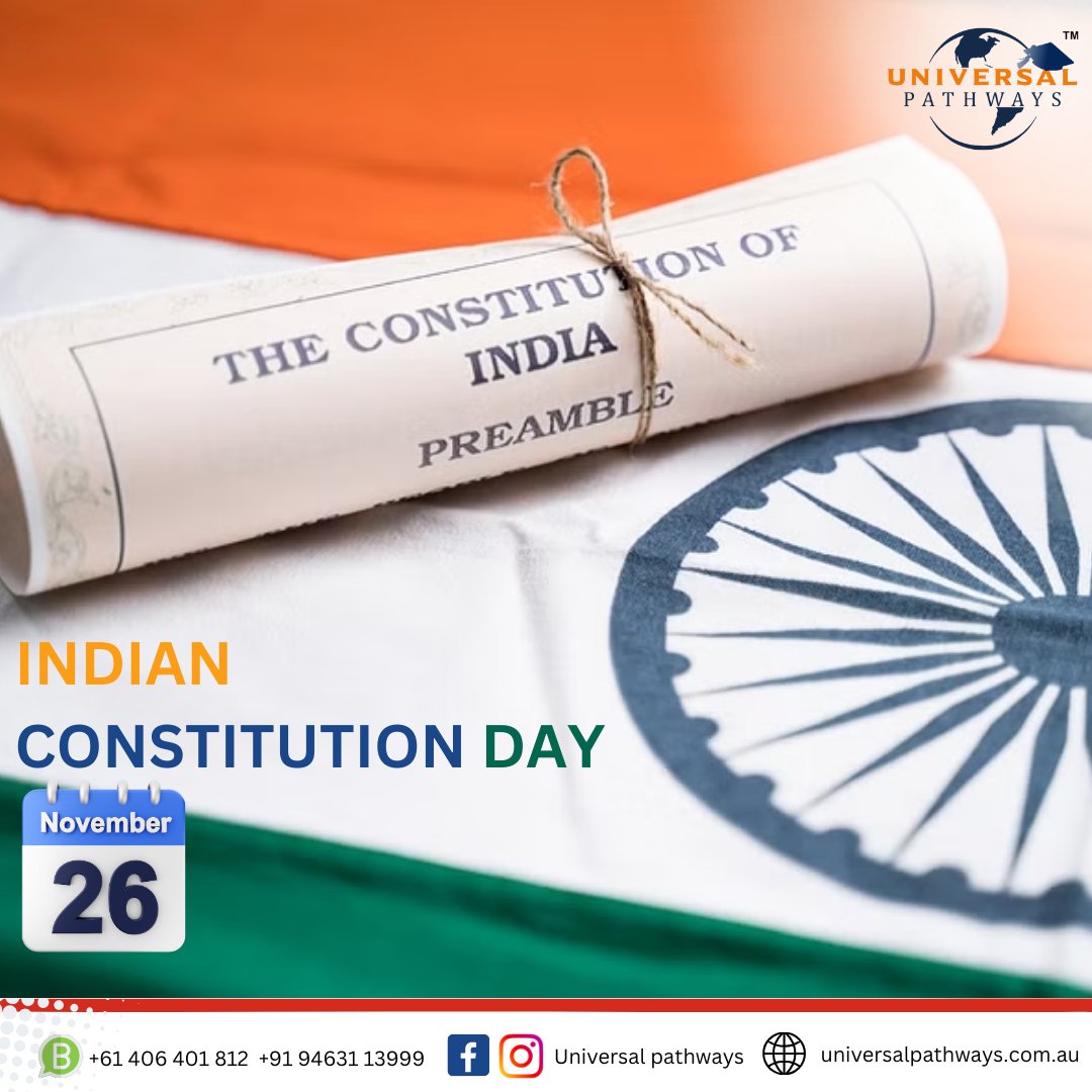 UPathways's tweet photo. Let us celebrate the occasion of Indian constitution day by taking pride in our constitution and abiding by it.

#ConstitutionDay2023 #IndianConstitutionDay #universalpathways https://t.co/vaTRhstQIJ