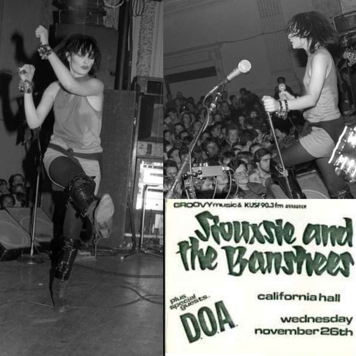 43 years ago today
Siouxsie and the Banshees supported by D.O.A at California Hall, San Francisco, November 26, 1980.

Photos by Chester Simpson

#punk #punks #gothpunkrock #siouxsiesioux #doa #siouxsieandthebanshees #history #punkrockhistory