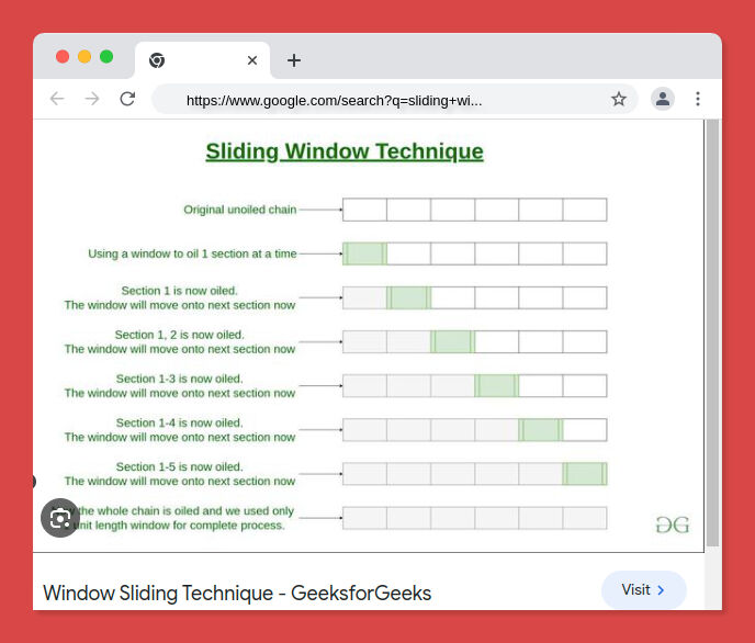 CITIZENVENKAT's tweet image. Just learned about the sliding window technique in coding! 🚀 It's like a magic wand for efficiently solving problems with a moving frame. #CodingMagic #SlidingWindow