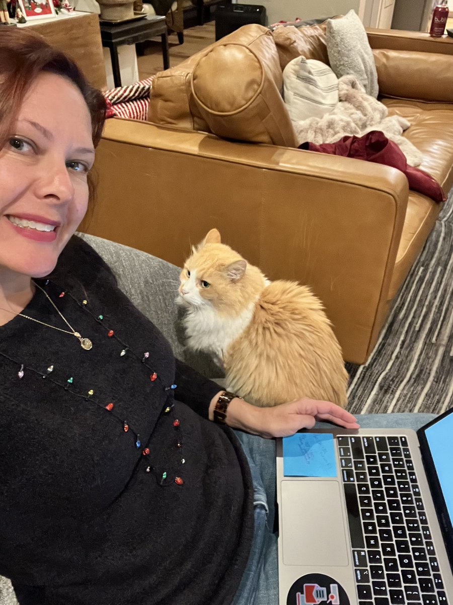 JanellBauer's tweet photo. @drshawna I’m slowly working through papers surrounded by boxes of holiday ornaments, decor, and of course a helper🐱 https://t.co/KN86kHf2R6