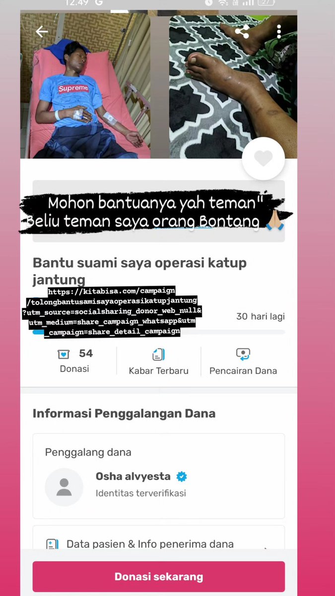 Mohon bantuannya yah kawan' beliu orang Bontang 🙏🏼

<a href="/kotabontang/">kota bontang</a> #kitabisa 
#bontang #samarinda #balikpapanku
kitabisa.com/campaign/tolon…