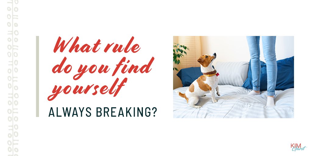 kimgarst's tweet image. In life, what rule do you find yourself always breaking? Running red lights? Breaking the speed limit? Skipping the line? #AllOfTheAbove 😊