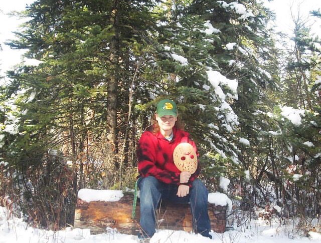 A small camp vibe even if theres snow everywhere. #yyc #calgary #fishcreekpark #snowy #forest #fridaythe13th #jasonvoorhees #strangerthings #bassproshops #green #hat