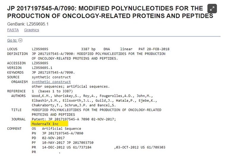 AGHuff's tweet photo. @Parsifaler lol. Every time these idiots put something out paste this:

#CTCCTCGGCGGGCACGTAG

Patents from Moderna is an exact match to the “wild” COVID sequence, 2012-2018. 

GAME OVER

@Jikkyleaks https://t.co/okXTcue4i3