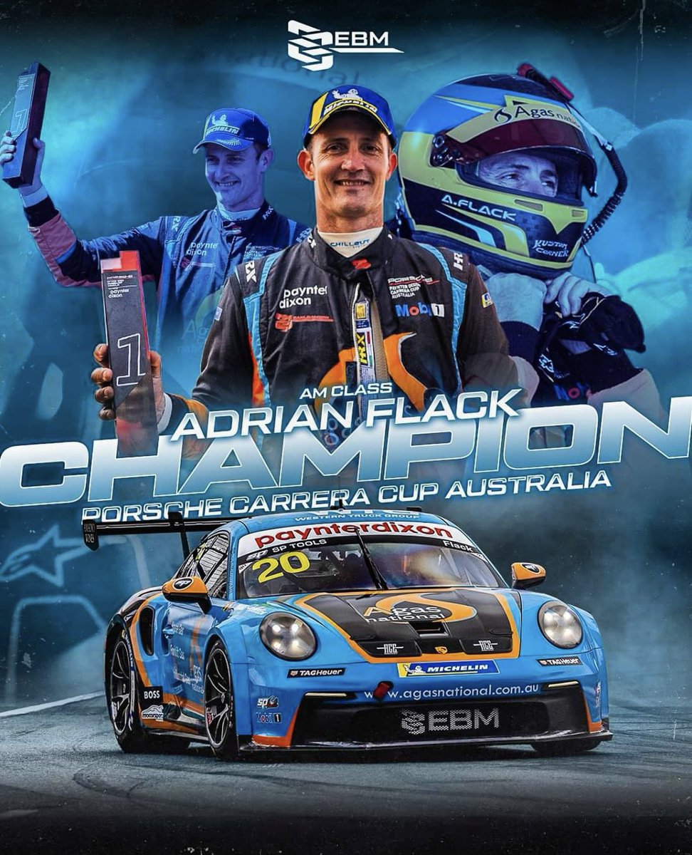 The second championship we won today. Congratulations Adrian on a fantastic 2023 campaign 👏🏻 #EBM #PorscheMotorsportAU