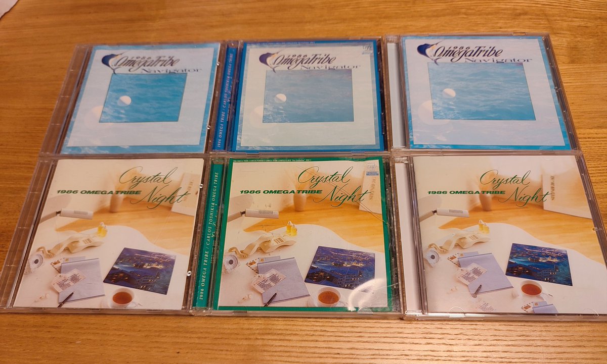 bluemoonnight73's tweet photo. 37年の時を越え、音だけでなく、背表紙の書体まで〈当時のイメージをそのままに新しく〉〈再リリース〉され、嬉しさ限りなし！　逆に、当時聴いていたレコード盤の音をまた聴く楽しみも増えた♪

＃オメガトライブ 
＃1986omegatribe
＃デジタルリマスター盤
＃Navigator +3
 #CrystalNight +5 https://t.co/udacthWc0r