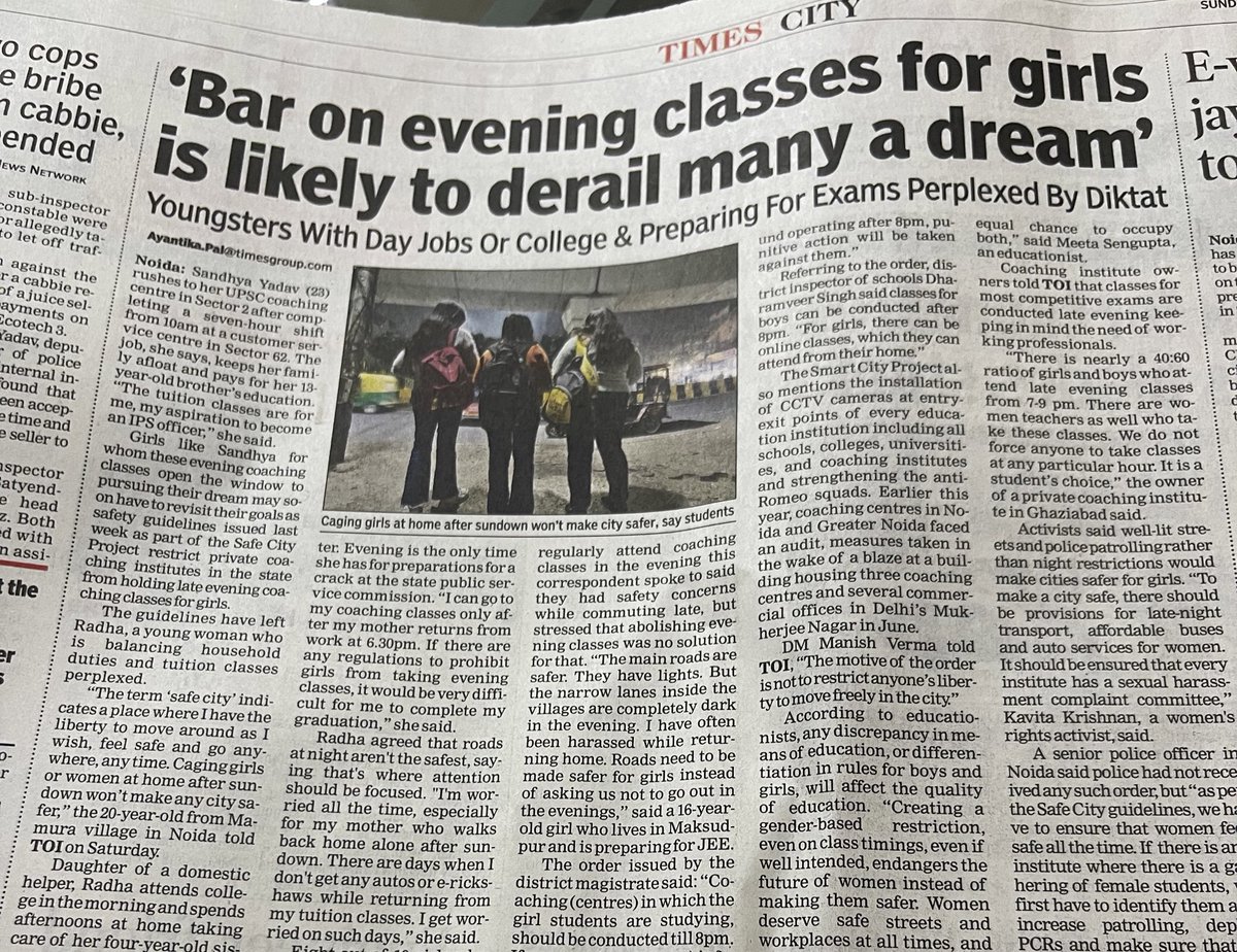 In Uttar Pradesh, girls are asked to sit at home to make the streets safe.
