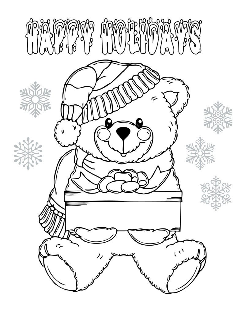 Christmas Bear Coloring Page for The Holidays mamalikesthis.com/christmas-bear…