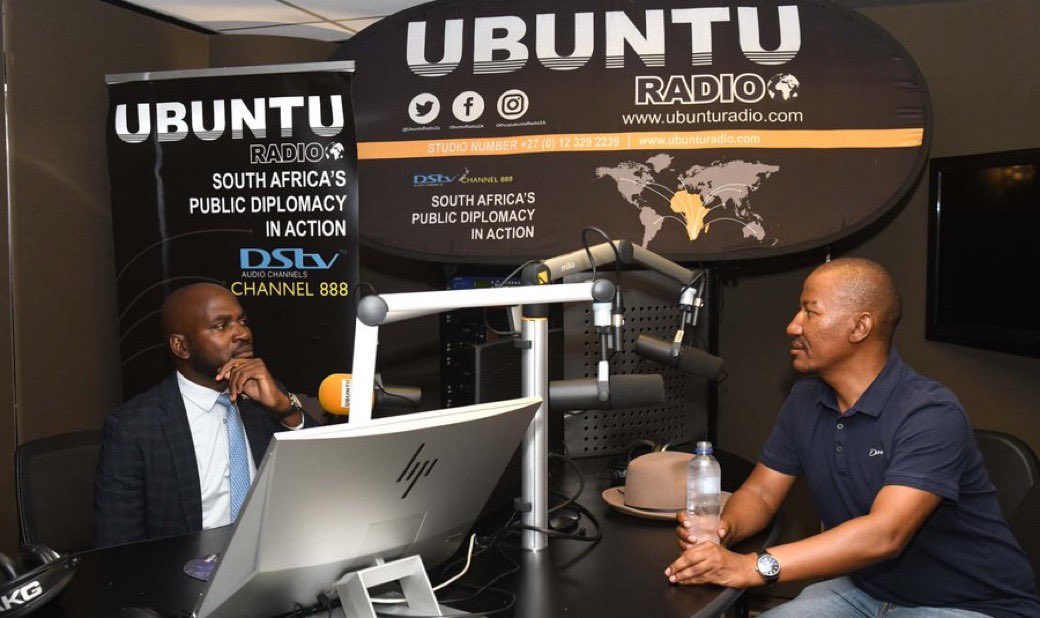 DIRCO_ZA's tweet photo. In Pics | The first South African Judge to the International Court of Justice, Professor Dire Tladi interview with @Tali_Munzhedzi of #UbuntuRadioZA. 23 November 2023. https://t.co/G4nA6wZp7D