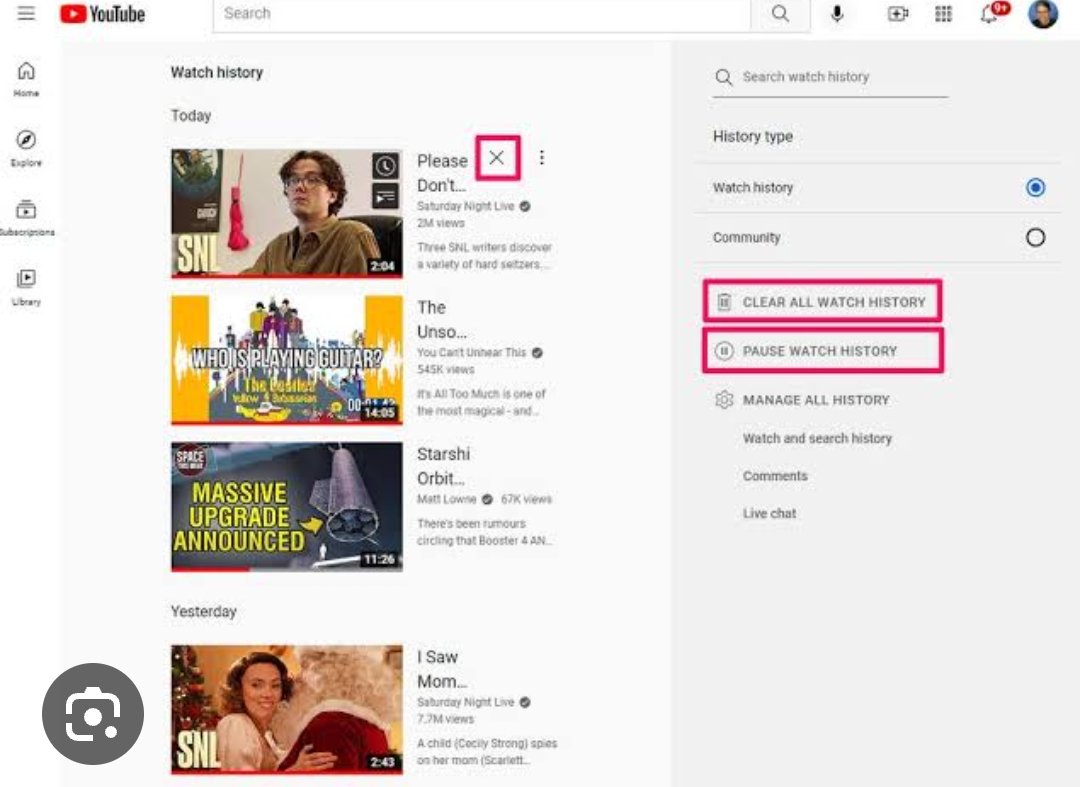 6 نمبر پر ہم نے یوٹیوب ایپلیکیشن کے جس خفیہ سیکرٹ سیٹنگ کو جگہ دی ہے وہ بہت ہی امیزنگ ہے اگر اپ چاہتے ہیں کہ اپ اپنی ہسٹری History  کو ریموو کر دے یا اپ اگر چاہتے ہیں کہ اپ اپنی ہسٹری کو دوبارہ ریکارڈ نہ ہونے دیں کہ اپ کی ہسٹری پکی پکی ہی بند کر دی جائے تو اپ کو دونوں میں طریقے