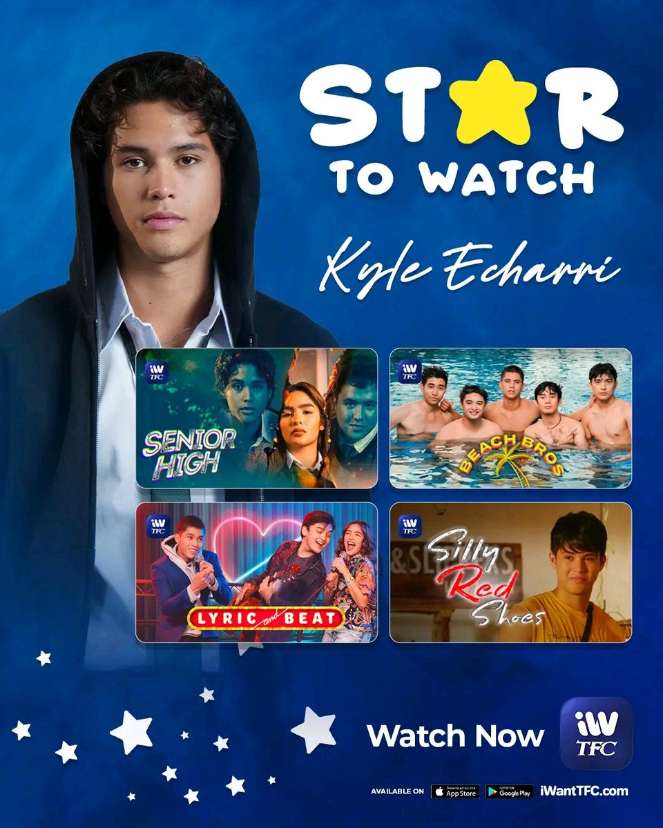 FB POST : iWantTFC
11-26-23 
'If you love him as Obet in #SeniorHigh, you'll also love him as Dave in #BeachBros, Grae in #LyricAndBeat, and as Chuck in #SillyRedShoes! 😀🥰

Watch your fave Kyle Echarri shows & movies now on iWantTFC!