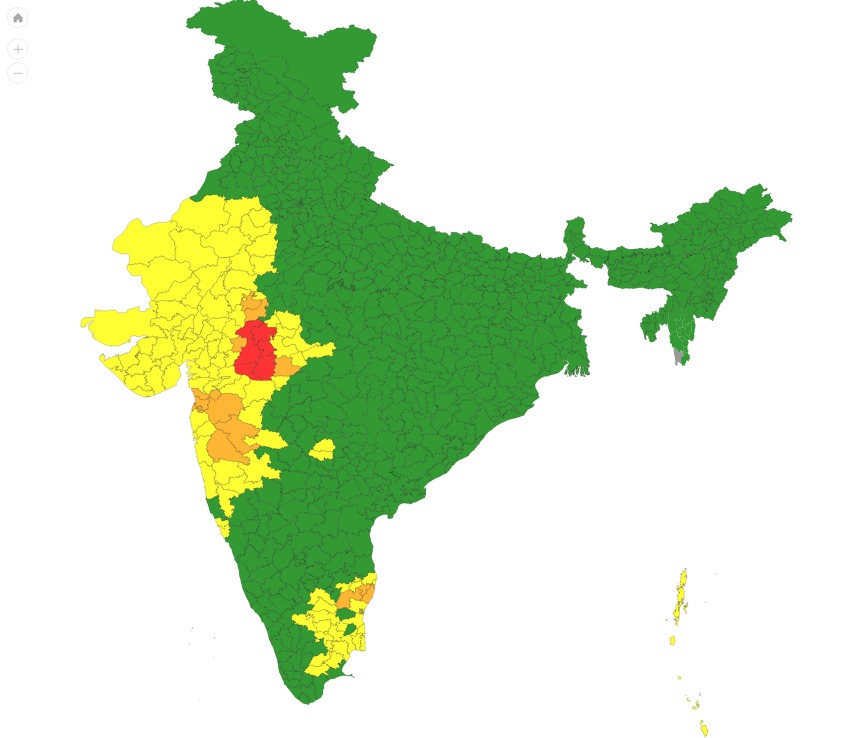 This is current nowcast map issued by IMD, it shows wet spell with ...