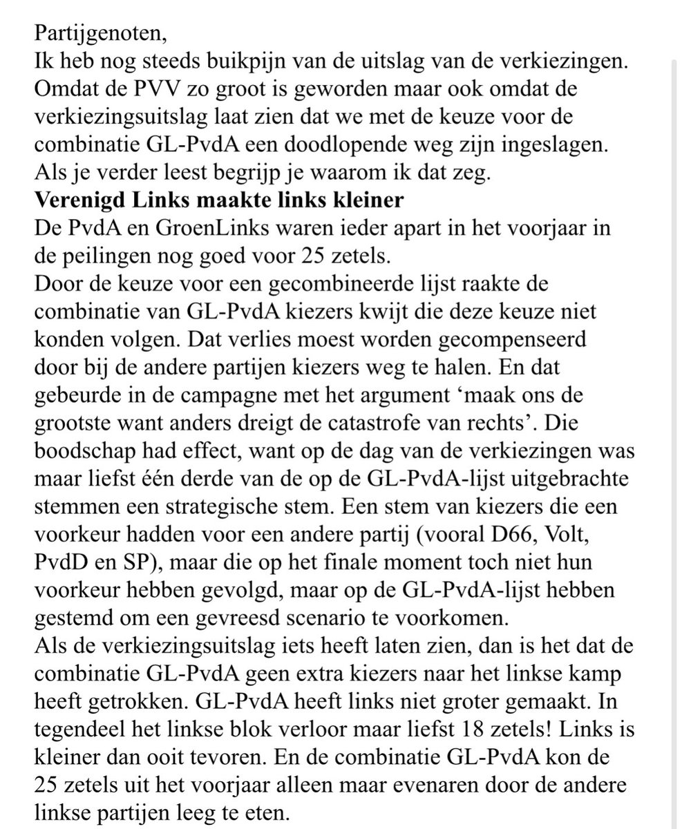 RoodPvdA's tweet photo. Rake woorden van @lutzjacobi ๐๐ฝ. Tijd voor bezinningโฆook wij hadden gehoopt dat de ingezette lijn zou werken, niet dus! Is @PvdA nu eindelijk bereid om ook #teamrood serieus te nemen en met ons in gesprek te gaan en niet op een grote ledenbijeenkomst met 0 reflectie. @emsent https://t.co/D9VukXEeZX