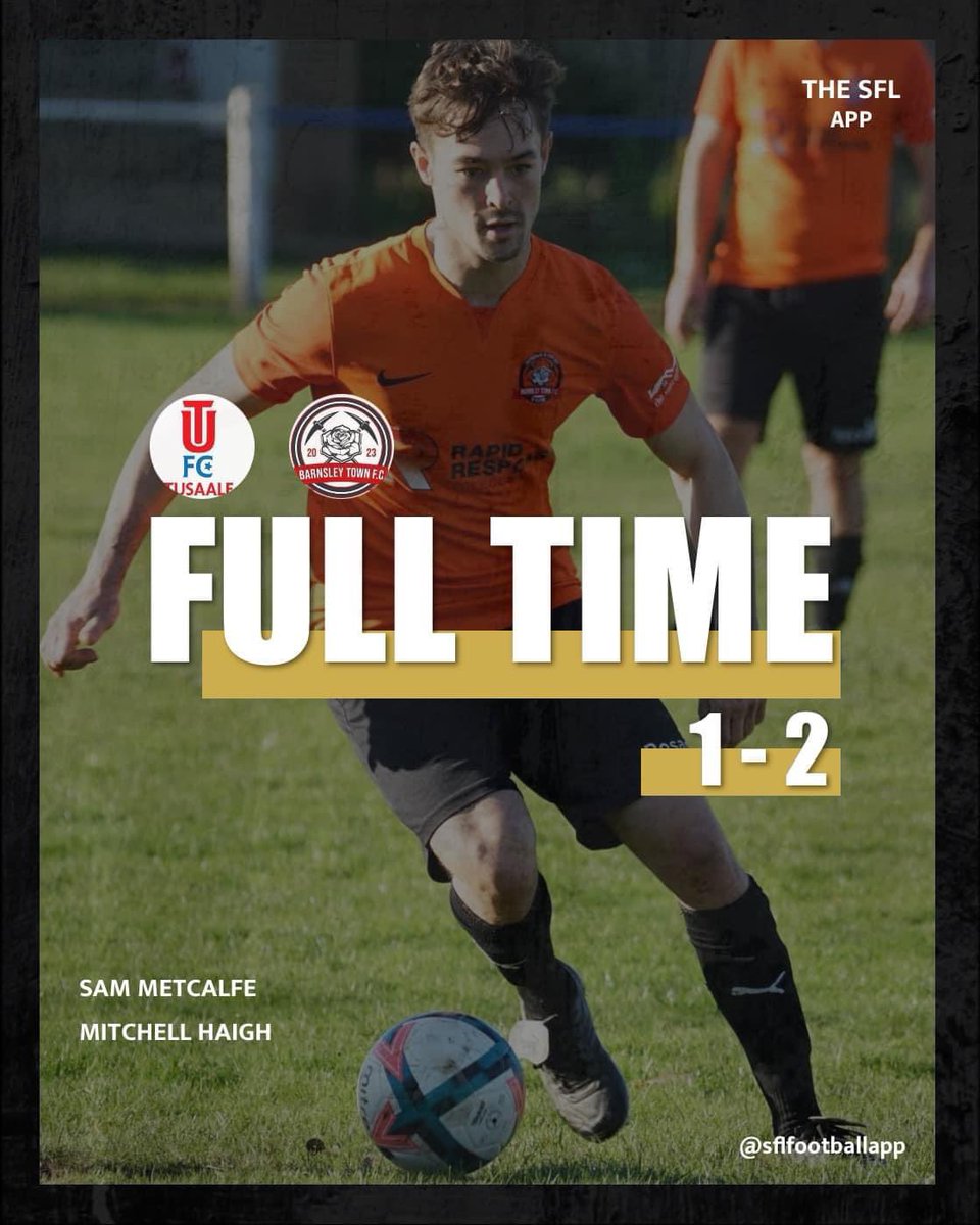 Tusaale FC 1-2 Barnsley Town FC 

Tough game sees the club make it 9 League Wins from 9 in the <a href="/CountySeniorFL/">S&H County Senior League</a> Div 2 

And 11 from 11 in all competitions

Man of the match performance from <a href="/OwenMoule2611/">Owen Moule</a>